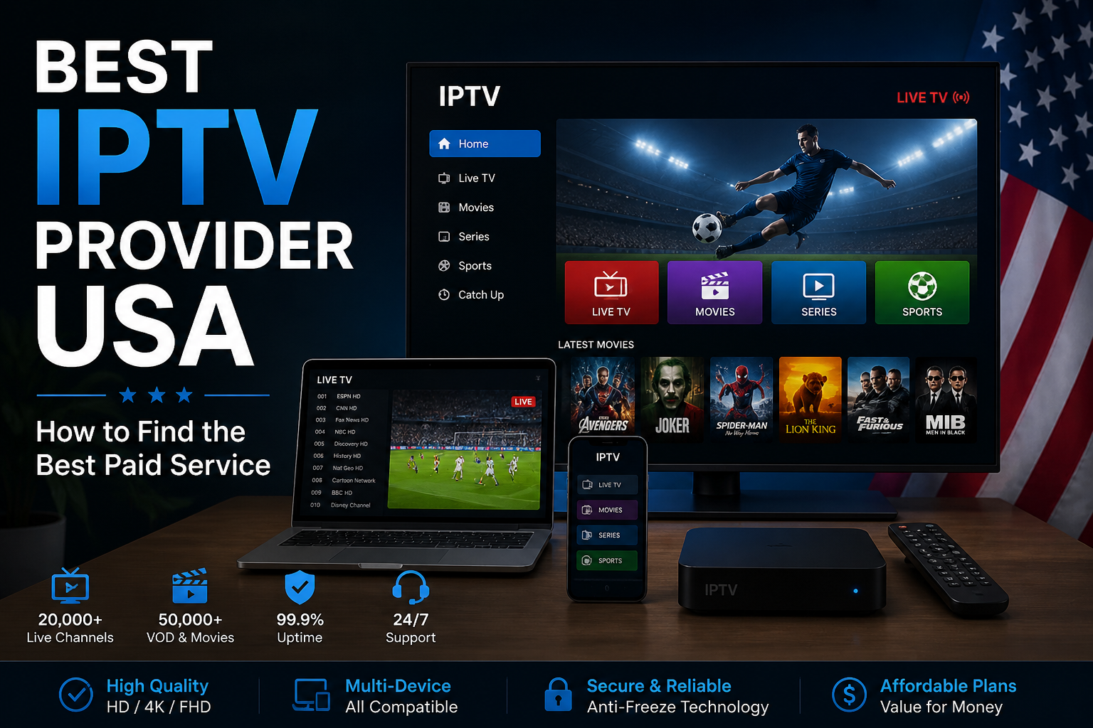 Best IPTV provider USA — reliable paid IPTV service with local channels and Firestick compatibility